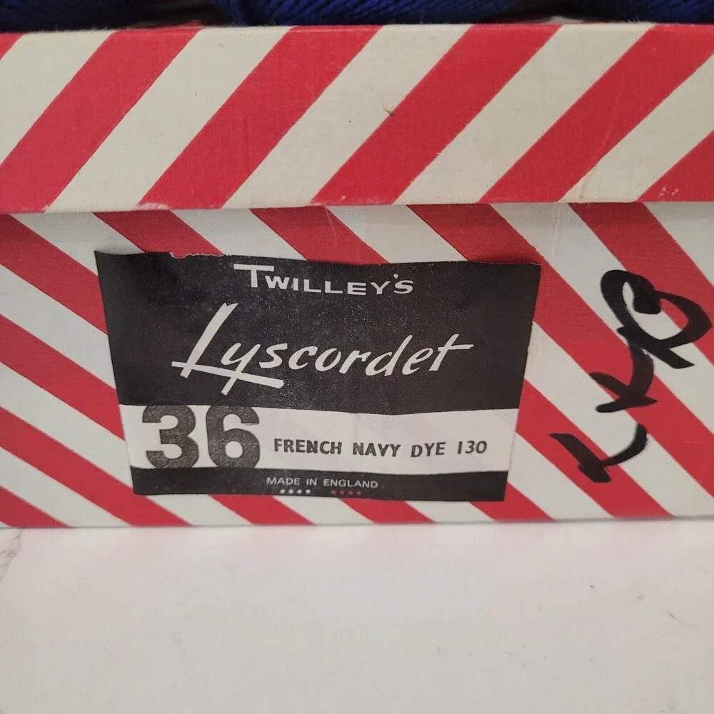 Twilleys Yarn 24 NEW 25g Skeins Lyscordet No 5 Cotton Crochet French Navy 36 BOX